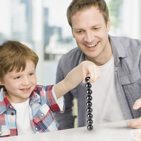 Magneti sferici ceramici antistres, bila neagra lucioasa, set 10 bucati, diametru 18 mm [10]