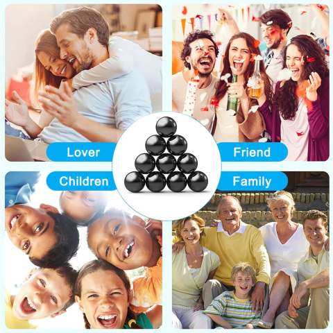 Magneti sferici ceramici antistres, bila neagra lucioasa, set 10 bucati, diametru 24.5 mm [1]