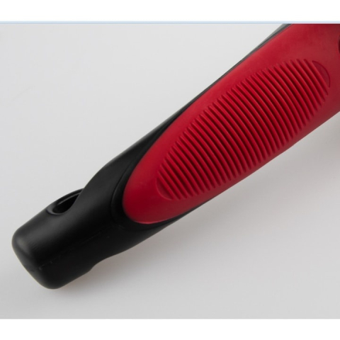 Maner auto 4 in 1 pentru siguranta masina, ciocan geam cutter centura lanterna LED si sprijin, rosu negru [3]