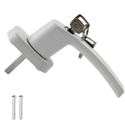 Diverse uz casnic - Maner fereastra cu incuietoare de siguranta, antiefractie, cu chei si suruburi, model universal, aluminiu alb