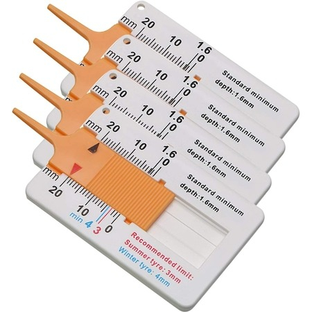 Alte articole auto - Set 4x Manometru dispozitiv de masurat anvelope, din plastic, 42-65 mm