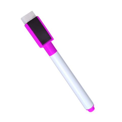 Marker cu stergere uscata scriere universala pentru diverse table, varf negru, culoare capac mov [3]