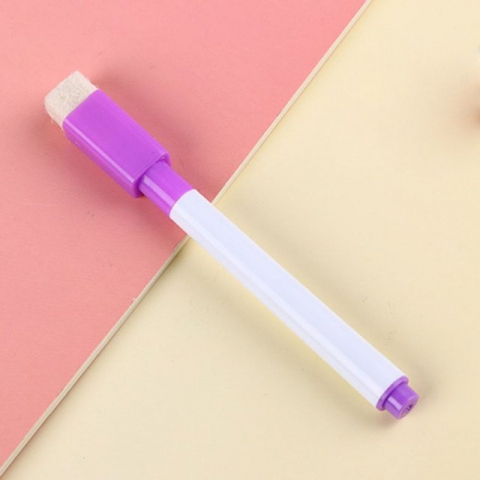 Marker cu stergere uscata scriere universala pentru diverse table, varf negru, culoare capac mov [4]
