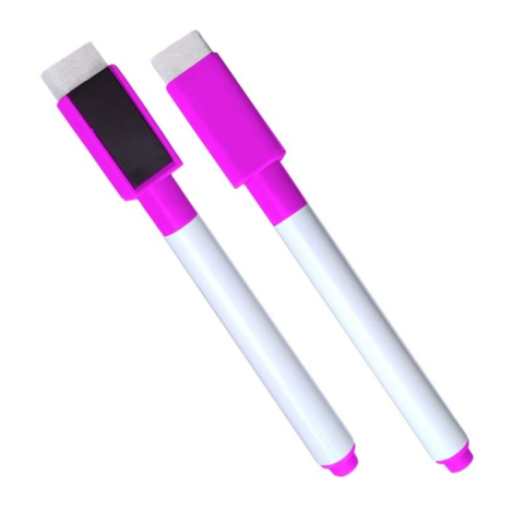 Marker cu stergere uscata scriere universala pentru diverse table, varf negru, culoare capac mov [2]
