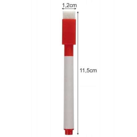 Marker cu stergere uscata scriere universala pentru diverse table, varf negru, culoare capac rosu [2]