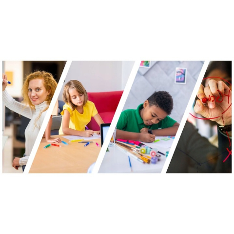 Marker cu stergere uscata scriere universala pentru diverse table, varf negru, culoare capac verde [3]