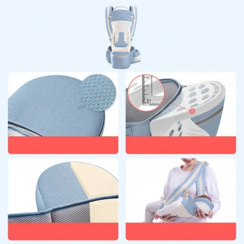 Marsupiu ergonimic,multifunctional pentru bebelusi,15in1,greutate maxima 25 kg - Rosu [5]