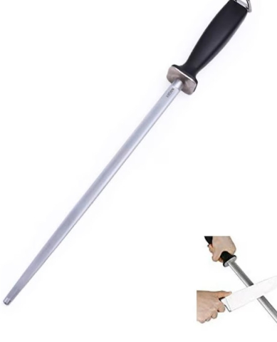 Masat pentru intretinerea cutitelor, negru, 34 cm, tija din otel 23 cm, maner ergonomic cu protectie pentru degete [4]