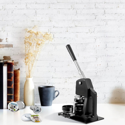 Masina  de facut insigne 2 in 1 de 25 mm si 58 mm, set 500 consumabile, taietor circular, aparat pentru insigne personalizate DIY [7]