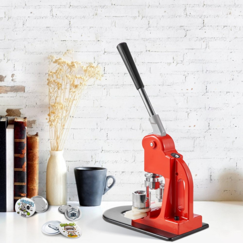 Masina de facut insigne 25 mm, kit complet 500 piese, matrita inclusa, maner ergonomic, ideal pentru branding, scoli, evenimente si proiecte DIY [7]