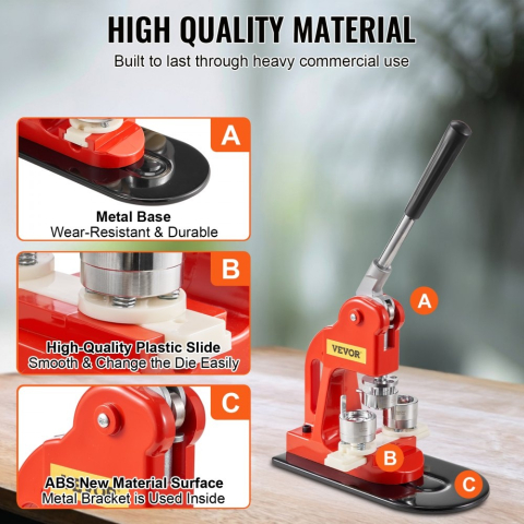 Masina de facut insigne 25 mm, kit complet 500 piese, matrita inclusa, maner ergonomic, ideal pentru branding, scoli, evenimente si proiecte DIY [3]