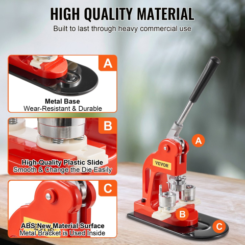 Masina de facut insigne 25 mm, kit complet 500 piese, matrita inclusa, maner ergonomic, ideal pentru branding, scoli, evenimente si proiecte DIY [8]