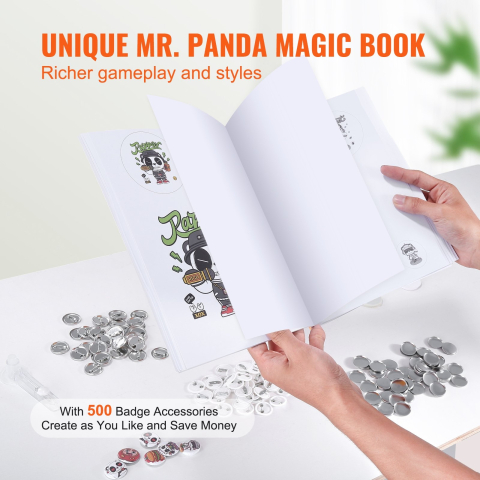 Masina de productie a insignelor, dispozitiv 25 mm, kit complet cu 500 piese, maner ergonomic, ideal pentru personalizare, branding, ateliere creative si activitati DIY [5]