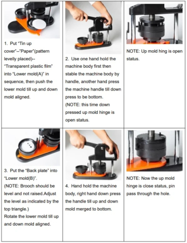 Masina de productie a insignelor, dispozitiv 25 mm, kit complet cu 500 piese, maner ergonomic, ideal pentru personalizare, branding, ateliere creative si activitati DIY [8]