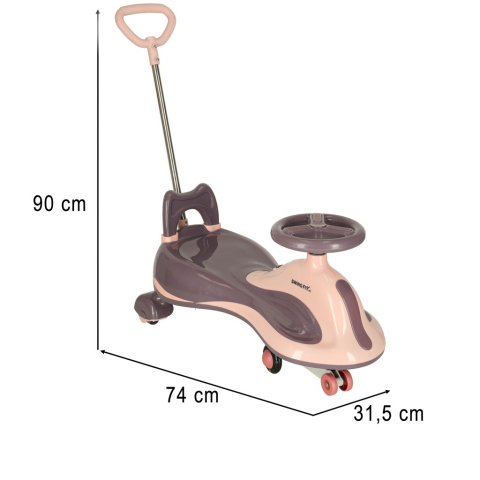 Masinuta pentru copii, fara pedale, maner ghidare, greutate maxima suportata 100 kg, 90 x 74 x 31.5 cm, roz [1]