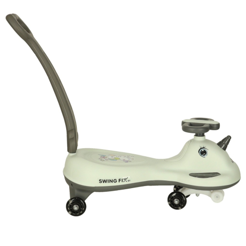 Masinuta pentru copii, fara pedale, maner ghidare, greutate maxima suportata 65 kg, 75 x 65 x 28 cm, model unicorn, gri [11]