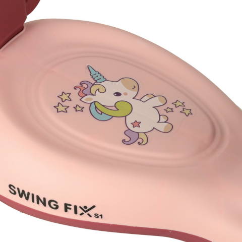 Masinuta pentru copii, fara pedale, maner ghidare, greutate maxima suportata 65 kg, 75 x 65 x 28 cm, model unicorn, roz [4]