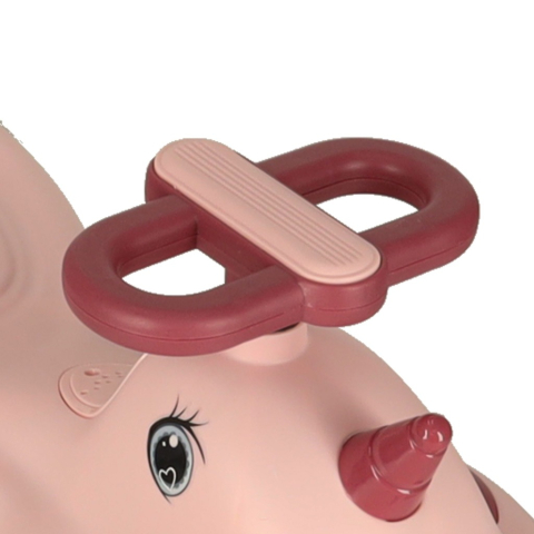 Masinuta pentru copii, fara pedale, maner ghidare, greutate maxima suportata 65 kg, 75 x 65 x 28 cm, model unicorn, roz [5]