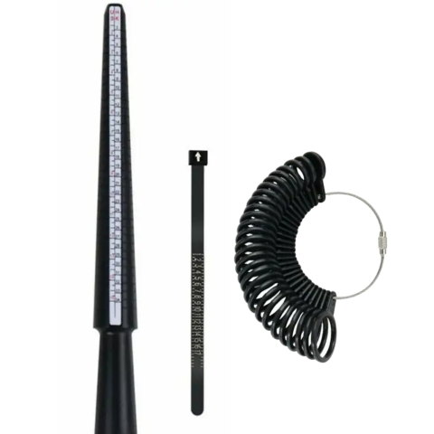 Mercerie - Masurator marimi inele, con masurare + set inele probe + banda masurare deget, indicator reglabil, universal