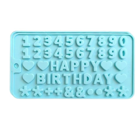 Casa - Matriță din silicon alimentară pentru litere și cifre, reutilizabilă, 21.5x11.5 cm - Albastru deschis