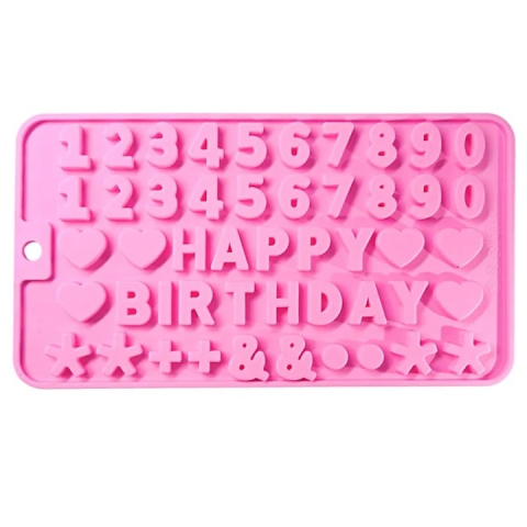 Casa - Matriță din silicon alimentară pentru litere și cifre, reutilizabilă, 21.5x11.5 cm - Roz