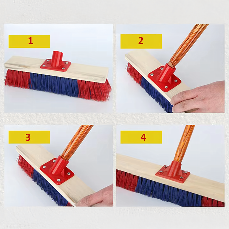 Matura stradala rosu-albastru 60 cm, baza lata din lemn, peri rezistenti si suport pentru coada [3]