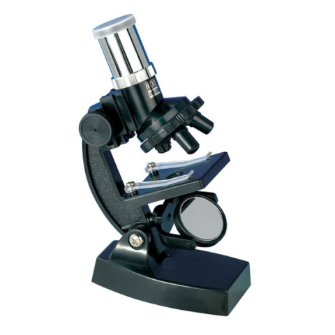 JOCURI ȘI JUCĂRII - Microscop pentru copii multicolor, 100X si 300X, laborator educational cu accesorii complete, functie proiector 180°, lupa inclusa, 8 ani+