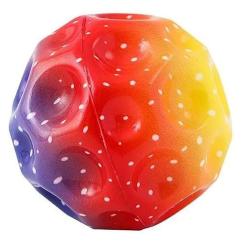 Minge antistres, saltareata, poliuretan, jucarie pentru copii, 6.6 cm, elastica, rezistenta, rosu/mov [1]