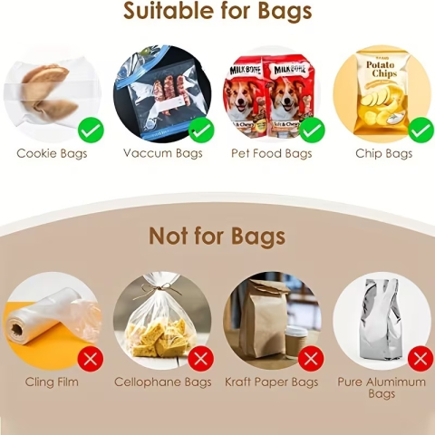 Mini aparat pentru sigilat pungi alimentare, etansare termica rapida, portabil cu spate magnetic, alimentare baterii AA, pentru pastrarea prospetimii alimentelor, galben, 9.7 x 3 cm [2]