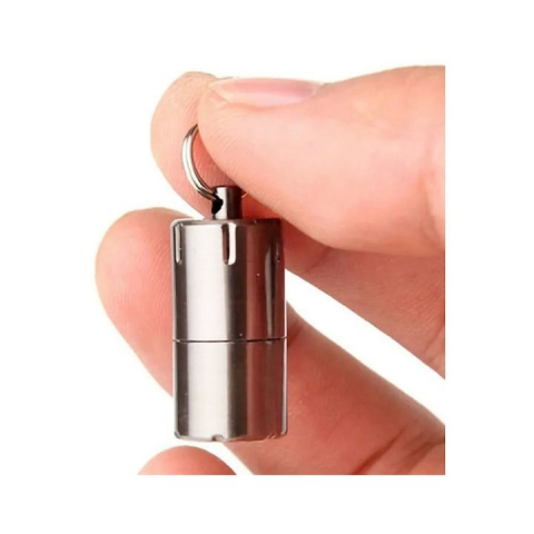Mini bricheta metalica, tip breloc, 30 x 10 mm, argintiu [4]