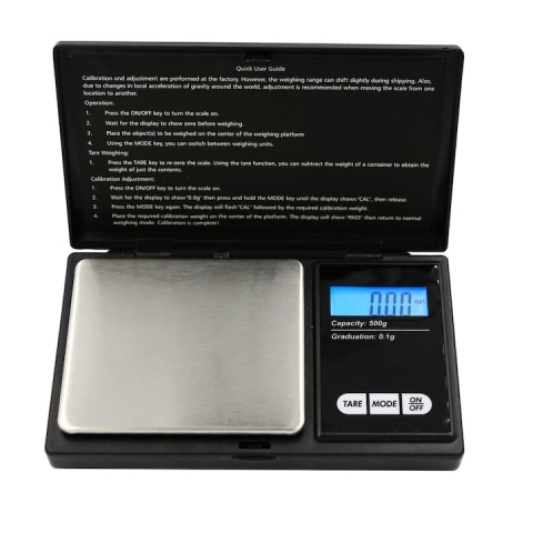 Cantare - Mini cantar electronic de buzunar pentru bijuterii, capacitate 500 g, precizie 0.1 g, afisaj LCD, carcasa de depozitare – instrument compact, precis si fiabil