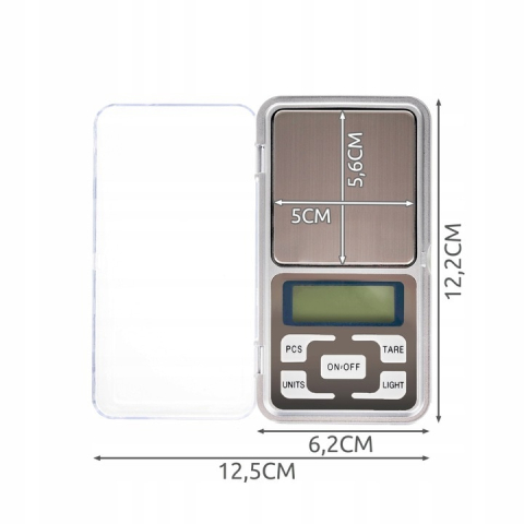 Mini cantar electronic de buzunar pentru bijuterii, cu afisaj LCD, functie TARA si precizie 0.1 g, capacitate pana la 500 g, gri metalizat [5]