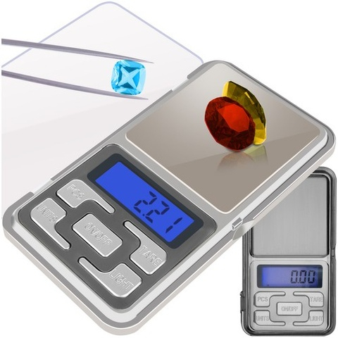 ELECTRONICE - Mini cantar electronic de buzunar pentru bijuterii, monede si ingrediente, capacitate 500 g, precizie 0.1 g, 12 x 6 x 2 cm
