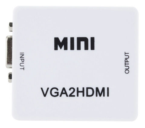 Mini convertor de imagine si sunet VGA-HDMI, jack 3.5 mm - Alb [3]