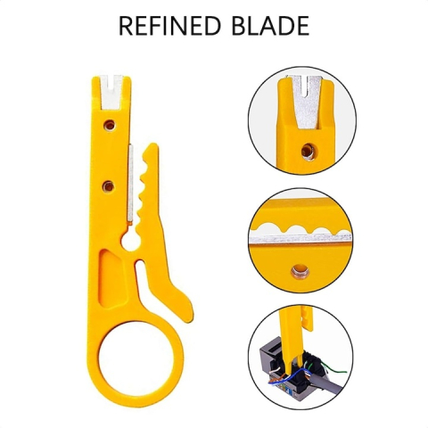 Mini decablator cablu UTP RJ45, cutter pentru dezizolare cabluri de retea si telefonie, lama otel mangan, maner ergonomic [2]