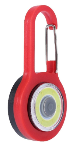 Mini dispozitiv iluminare LED cu clips carabiniera, portabil, 3 functii lumina, rosu, 8x4 cm [3]