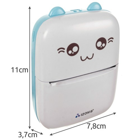 Mini Imprimanta Foto Portabila, USB Type-C, 16 Role Incluse, Compacta si Usor de Transportat, Alb/Albastru, 11 x 7,8 x 3,7 cm [5]