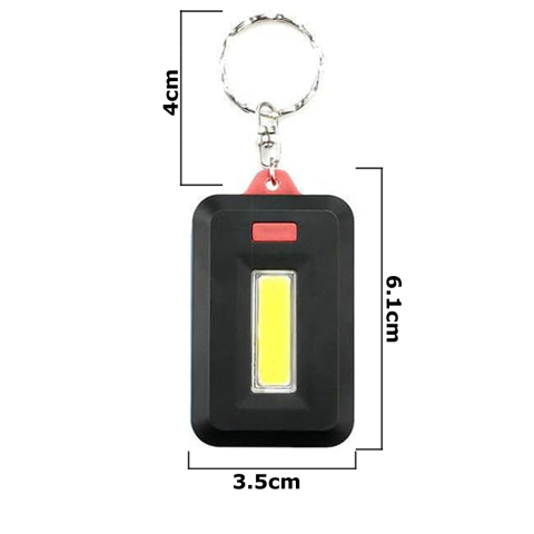 Mini Lanternă de Urgență Tip Breloc, Tehnologie LED COB, 3 Moduri Lumină, Design Compact Negru/Albastru cu Inel Chei [3]