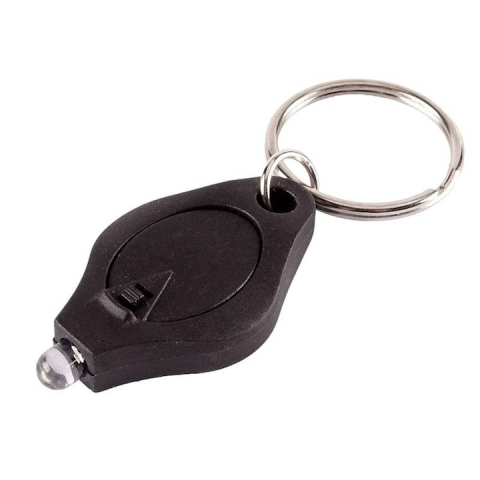 Lanterne pescuit - Mini lanterna LED, breloc pentru chei, camping, baterii inlocuibile, 40mm, negru