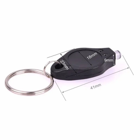 Mini lanterna LED, breloc pentru chei, camping, baterii inlocuibile, 40mm, negru [2]