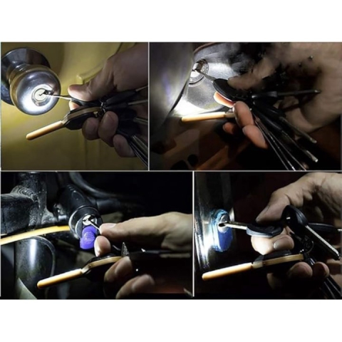 Mini lanterna, tip breloc, LED, plastic, 8.5 cm, gri [2]