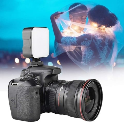 Mini panou LED cu patina si filet universal 1/4, pentru aparate foto, GoPro, trepiezi, 49 LED uri [4]