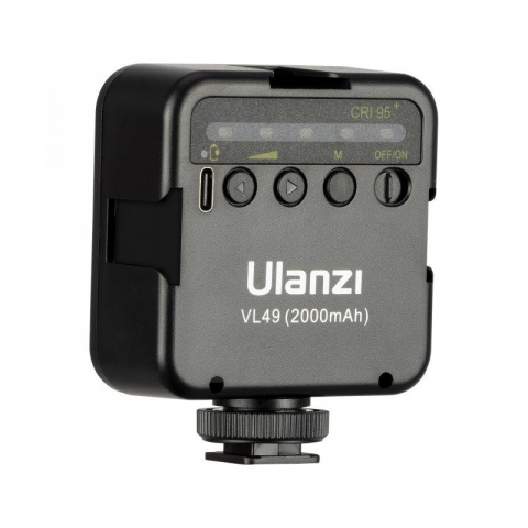 Mini panou LED profesional Ulanzi VL49, lumina alba, reglabila in trepte, temperatura culorii 5500K, baterie 2000 mAh [2]