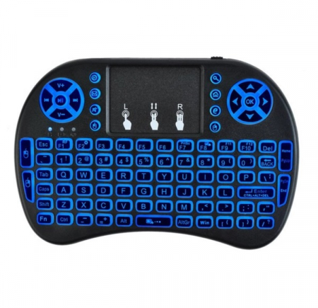 Mini tastatura universala,multimedia, Wireless 2.4GHz, iluminata RGB cu chip inclus [2]