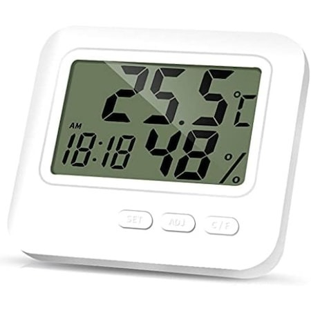 Termometre - Mini termometru, higrometru, ceas 3in1 pentru camera - Alb