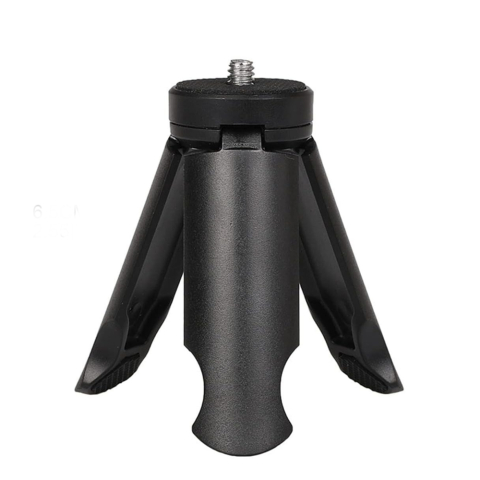 Trepiezi & Diverse - Mini trepied de birou pliabil, 8.5 cm inaltime, montura 1/4 inch, ABS rezistent, baza antialunecare, compatibil camera, webcam si telefon, negru