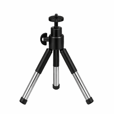 Mini trepiezi - Mini trepied extensibil din aluminiu cu cap de bila reglabil, montura 1/4 inch, inaltime 13–20 cm, negru