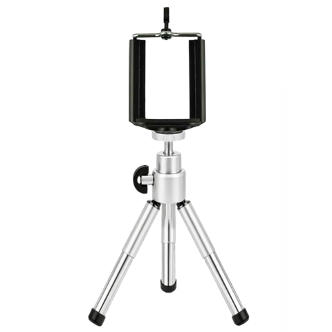 ECHIPAMENTE FOTO - Mini trepied extensibil din aluminiu pentru telefon cu suport smartphone cu arc dublu si telecomanda Bluetooth, montura 1/4 inch, 13.5–19.5 cm