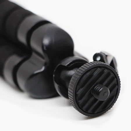 Mini trepied flexibil pentru telefoane,gopro, fara suport,filet universal 1/4 - Negru [4]