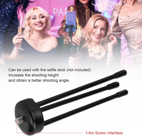 Mini trepied metalic pentru telefon cu brat flexibil si telecomanda Bluetooth universala, suport smartphone cu prindere prin arc, montura 1/4 inch, 13.5 cm [1]